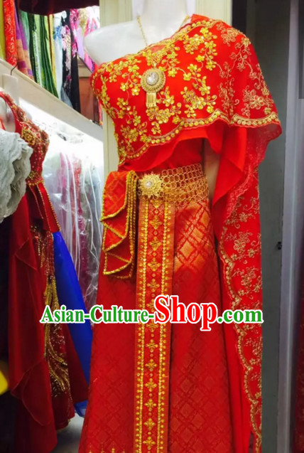 Top Traditional National Thai Costumes Garment Dress Thai Traditional Dress Dresses Wedding Dress Complete Set for Women Girls Youth Kids Adults