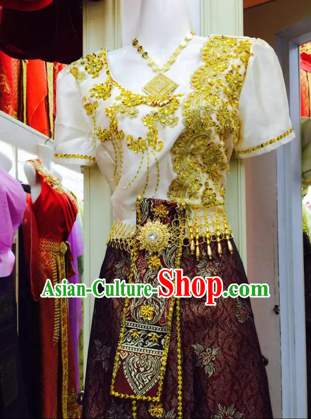 Top Traditional National Thai Garment Dress Thai Traditional Dress Dresses Wedding Dress Complete Set for Women Girls Youth Kids Adults