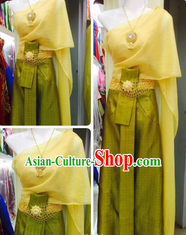 Top Traditional National Thai Costumes Garment Dress Thai Traditional Dress Dresses Wedding Dress Complete Set for Women Girls Youth Kids Adults