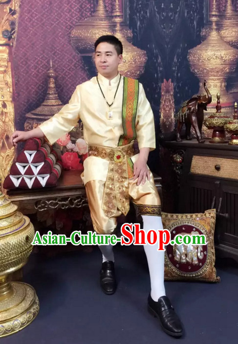 Top Traditional National Thai Garment Dress Thai Traditional Dress Dresses Wedding Dress Complete Set for Men Boys Youth Kids Adults