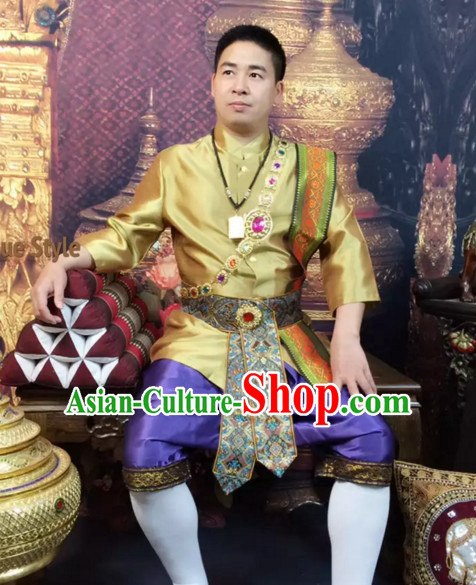 Top Traditional National Thai Garment Dress Thai Traditional Dress Dresses Wedding Dress Complete Set for Men Boys Youth Kids Adults