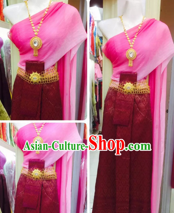 Top Traditional National Thai Costumes Garment Dress Thai Traditional Dress Dresses Wedding Dress Complete Set for Women Girls Youth Kids Adults