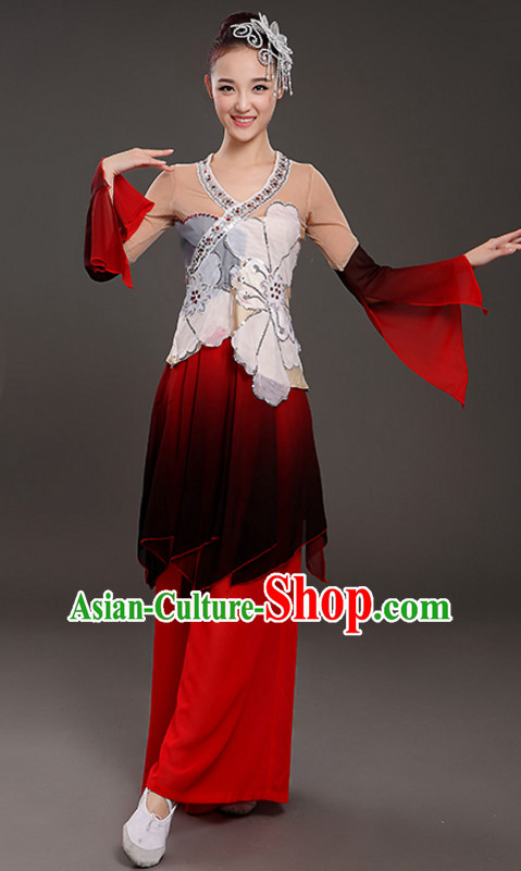 Wide Leggings Classical Dancing Costume and Headdress Complete Set for Women or Girls