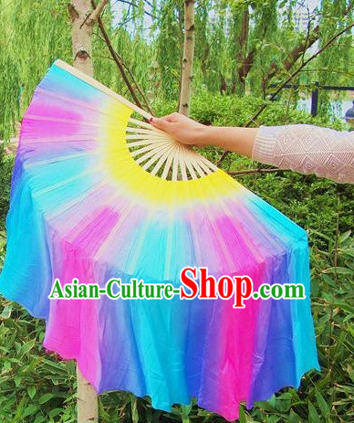 100_ Pure Silk Professional Dancing Fan for Women Men Adults