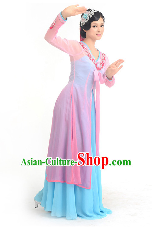 Traditional Chinese Dance Costumes Custom Dance Costume Folk Dance Chinese Dress Cultural Dances and Headdress Complete Set