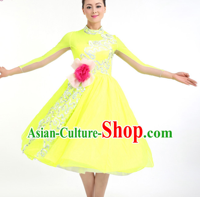 Traditional Chinese Dance Costumes Custom Dance Costume Folk Dance Chinese Dress Cultural Dances and Headdress Complete Set