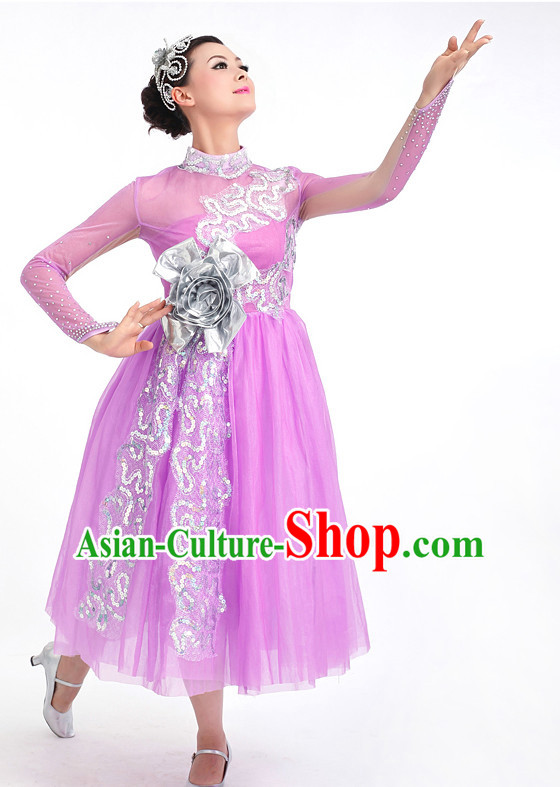 Traditional Chinese Dance Costumes Custom Dance Costume Folk Dance Chinese Dress Cultural Dances and Headdress Complete Set