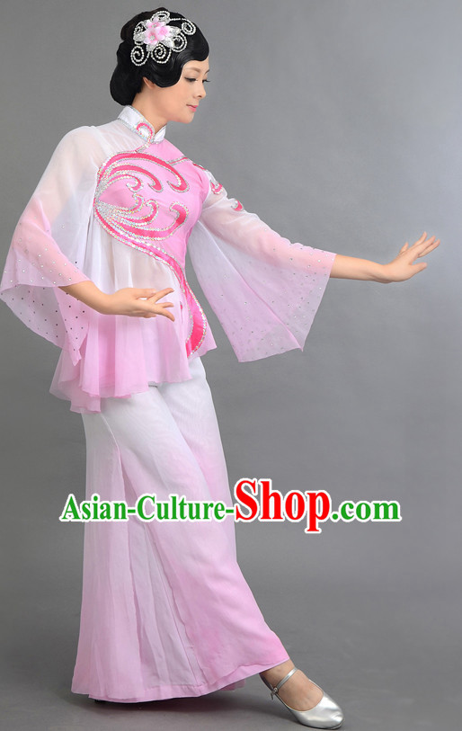 Traditional Chinese Classical Dance Costumes Custom Dance Costume Folk Dancing Chinese Dress Cultural Dances and Headdress Complete Set