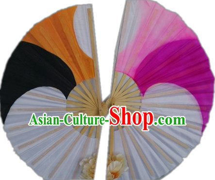 Traditional Hands Painted Chinese Fans Oriental Fan Folk Dance Hand Fan Dance Ribbons Cultural Dances