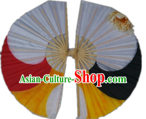 Traditional Hands Painted Chinese Fans Oriental Fan Folk Dance Hand Fan Dance Ribbons Cultural Dances