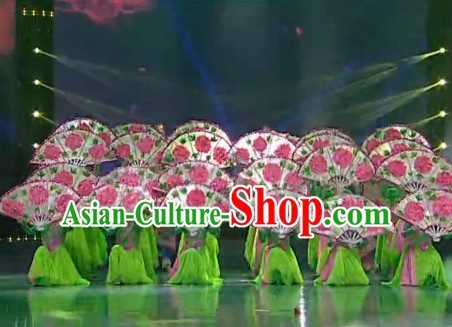 Traditional Hands Painted Chinese Fans Oriental Fan Folk Dance Hand Fan Dance Ribbons Cultural Dances