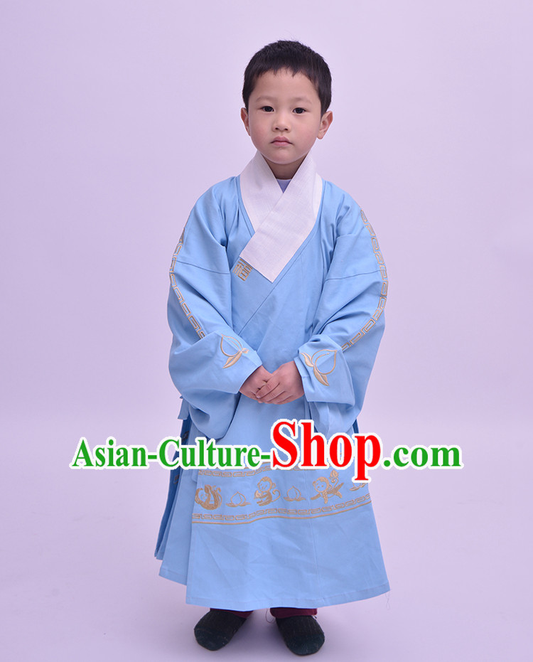 Traditional Hanfu Clothing Dress Buy Male Costume Robe Kimono Dress and Hat Complete Set for Kids Boys