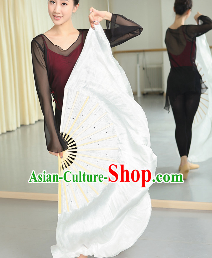 Professional Traditional Chinese Beijing Dance Academy Color Transition Two Sides Pure Silk Dance Fan