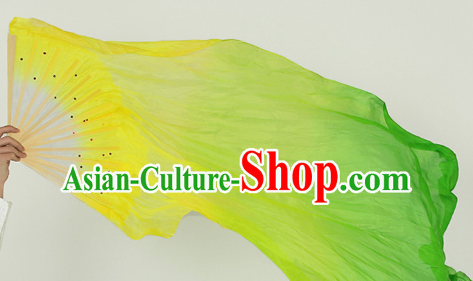 Pure Silk Color Transition Changing Competition Chinese Dance Fan Cultural Fans