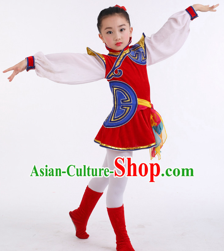 Chinese Competition Festival Dance Costumes Kids Dance Costumes Folk Dances Ethnic Dance Fan Dance Dancing Dancewear for Children