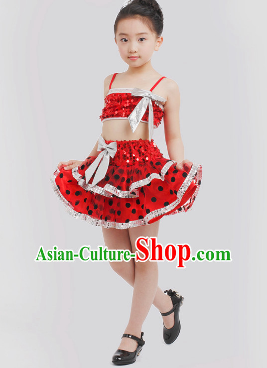 Chinese Competition Modern Dance Costumes Kids Dance Costumes Folk Dances Ethnic Dance Fan Dance Dancing Dancewear for Children