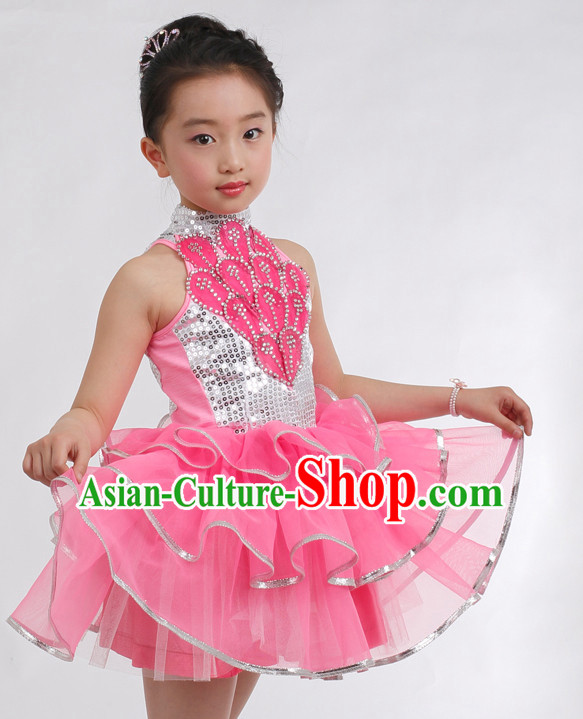 Chinese Competition Modern Dance Costumes Kids Dance Costumes Folk Dances Ethnic Dance Fan Dance Dancing Dancewear for Children