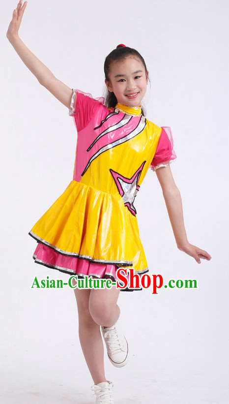 Chinese Competition Modern Dance Costumes Kids Dance Costumes Folk Dances Ethnic Dance Fan Dance Dancing Dancewear for Children