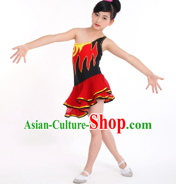 Chinese Competition Modern Dance Costumes Kids Dance Costumes Folk Dances Ethnic Dance Fan Dance Dancing Dancewear for Children