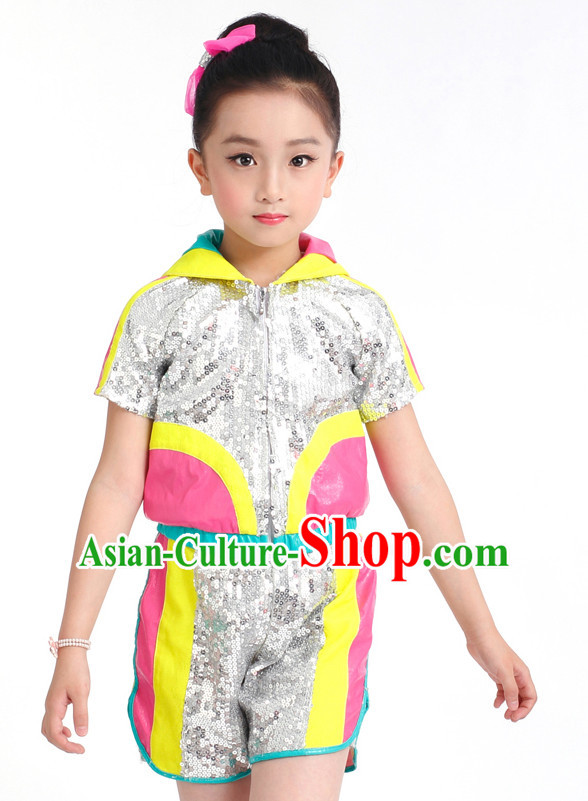 Chinese Competition Modern Dance Costumes Kids Dance Costumes Folk Dances Ethnic Dance Fan Dance Dancing Dancewear for Children