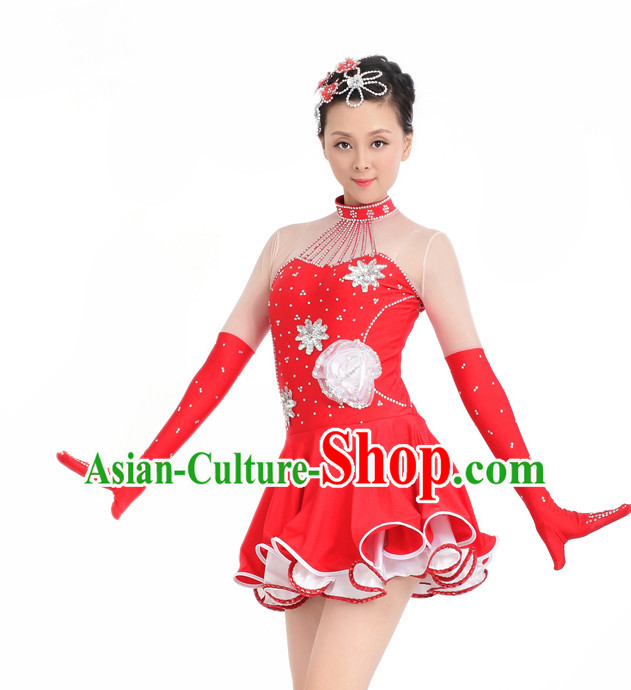 Chinese Competition Stage Dance Costumes Female Dance Costumes Folk Dances Ethnic Dance Fan Dance Dancing Dancewear for Women