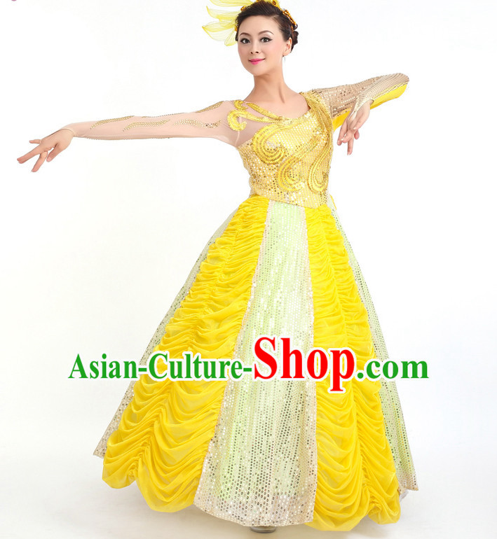 Chinese Competition Stage Dance Costumes Female Dance Costumes Folk Dances Ethnic Dance Fan Dance Dancing Dancewear for Women