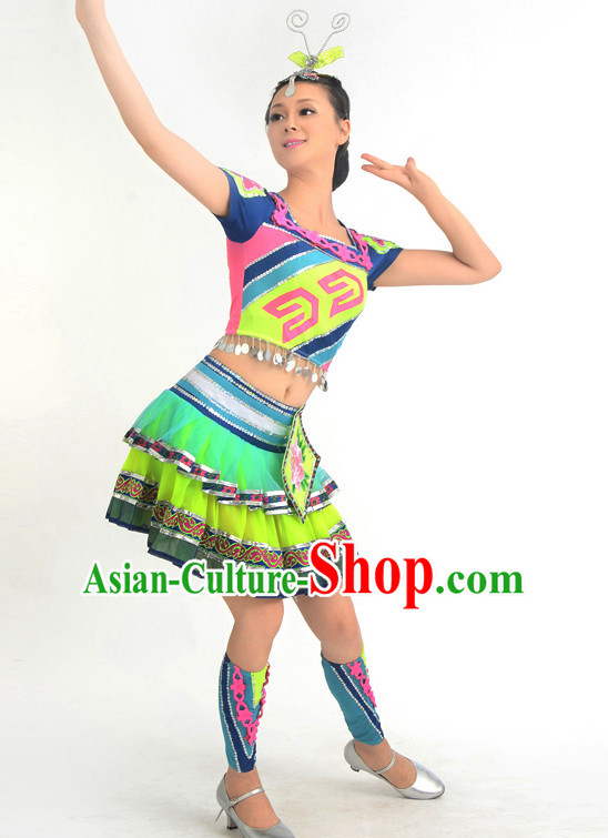 Chinese Competition Stage Dance Costumes Female Dance Costumes Folk Dances Ethnic Dance Fan Dance Dancing Dancewear for Women