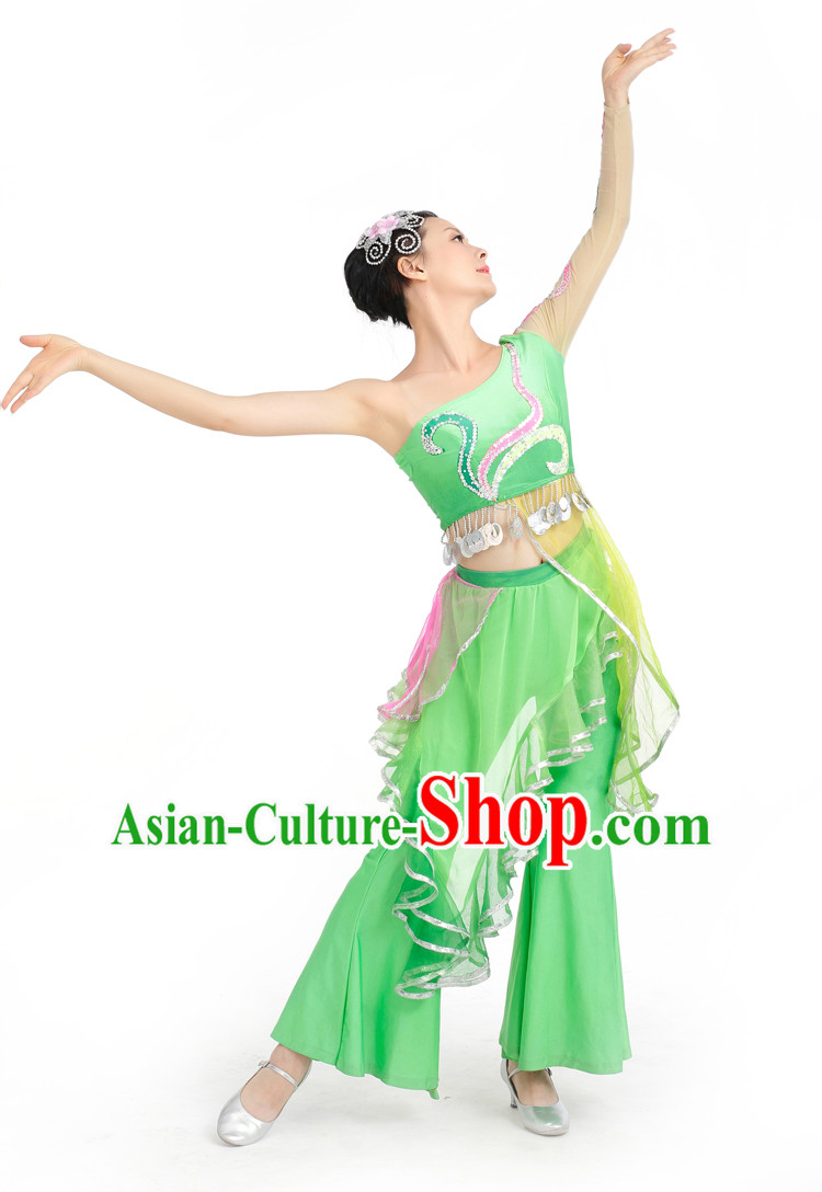 Chinese Competition Stage Dance Costumes Female Dance Costumes Folk Dances Ethnic Dance Fan Dance Dancing Dancewear for Women