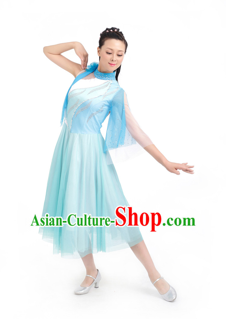 Chinese Competition Stage Dance Costumes Female Dance Costumes Folk Dances Ethnic Dance Fan Dance Dancing Dancewear for Women