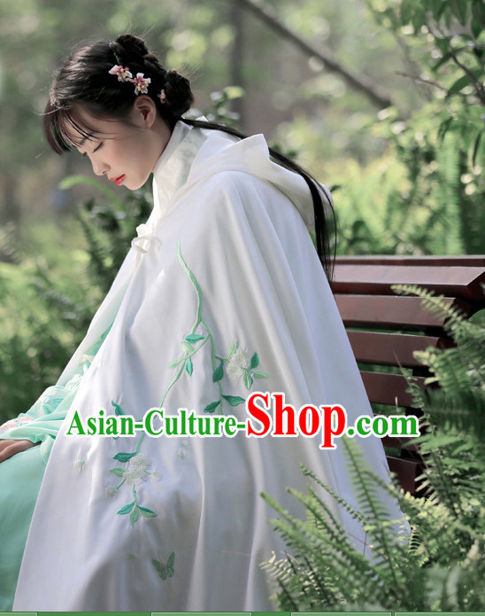 Ancient Chinese Embroidered Mantle Cape Hanfu Dress China Traditional Clothing Asian Long Dresses China Clothes Fashion Oriental Outfits for Women