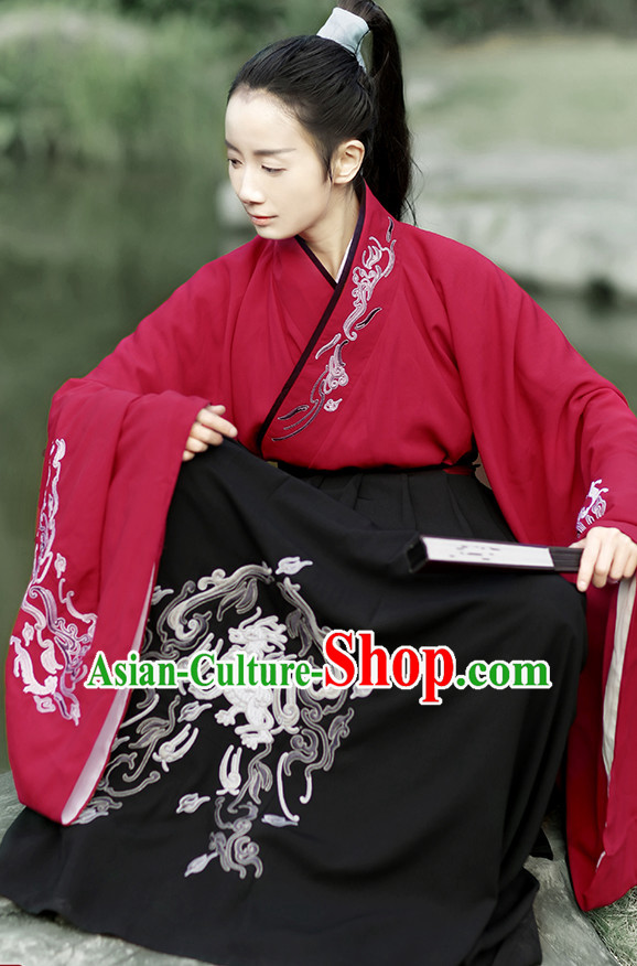 Ancient Chinese Embroidered Hanfu Dress China Traditional Clothing Asian Long Dresses China Clothes Fashion Oriental Outfits for Women or Men