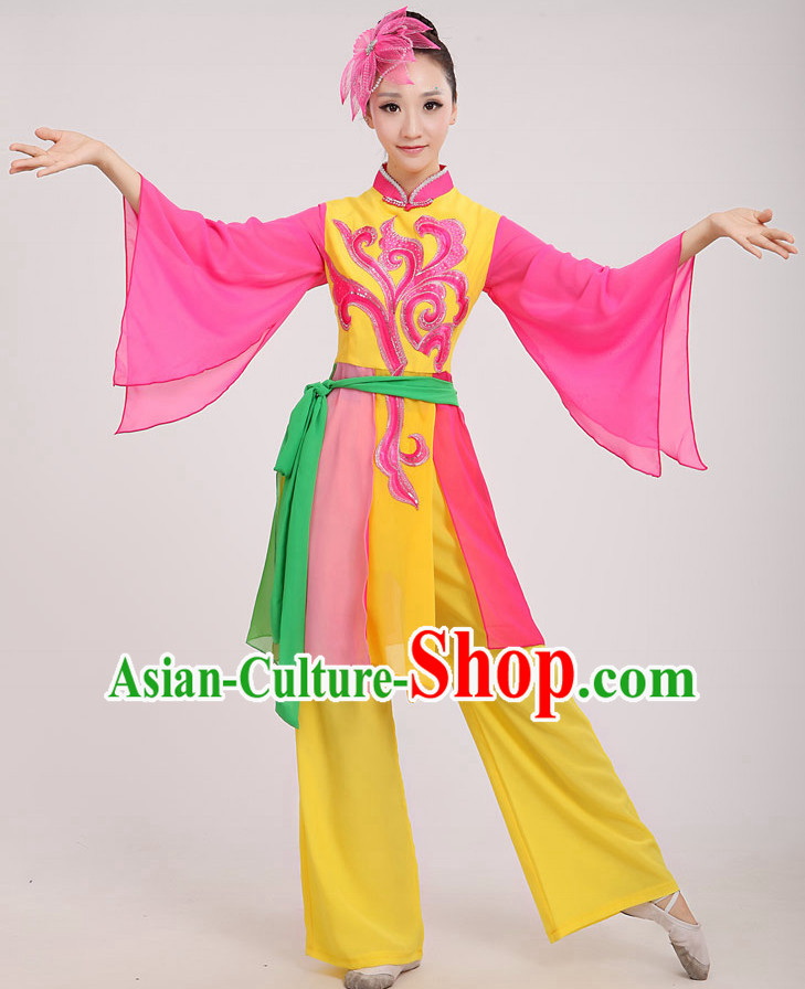 Traditional Chinese Dancewear Costumes Dancer Costumes Girls Dance Lyrical Dance Costume Ballroom Comtemporary Recital Dancewear Costume