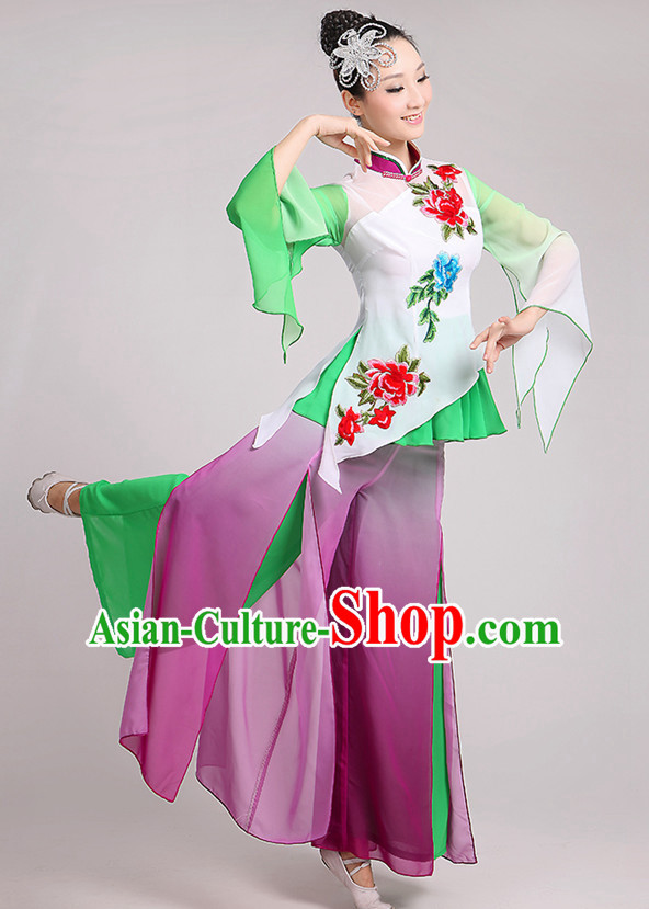 Traditional Chinese Dancewear Costumes Dancer Costumes Girls Dance Lyrical Dance Costume Ballroom Comtemporary Recital Dancewear Costume