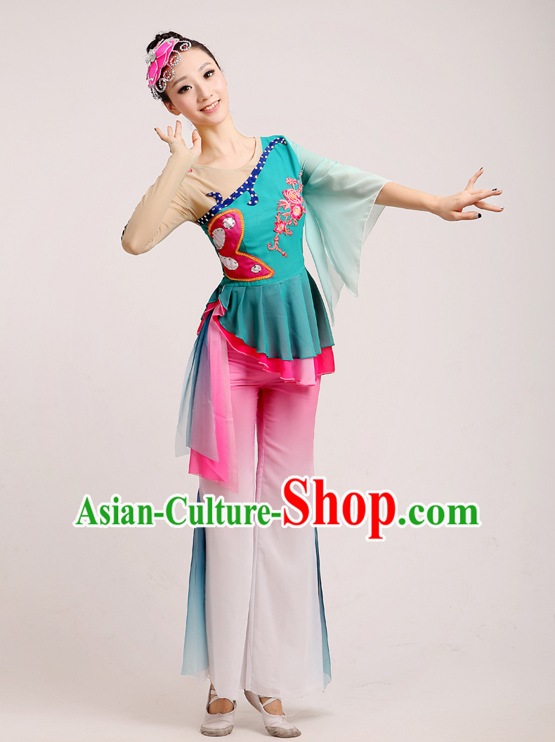 Traditional Chinese Dancewear Costumes Dancer Costumes Girls Dance Lyrical Dance Costume Ballroom Comtemporary Recital Dancewear Costume