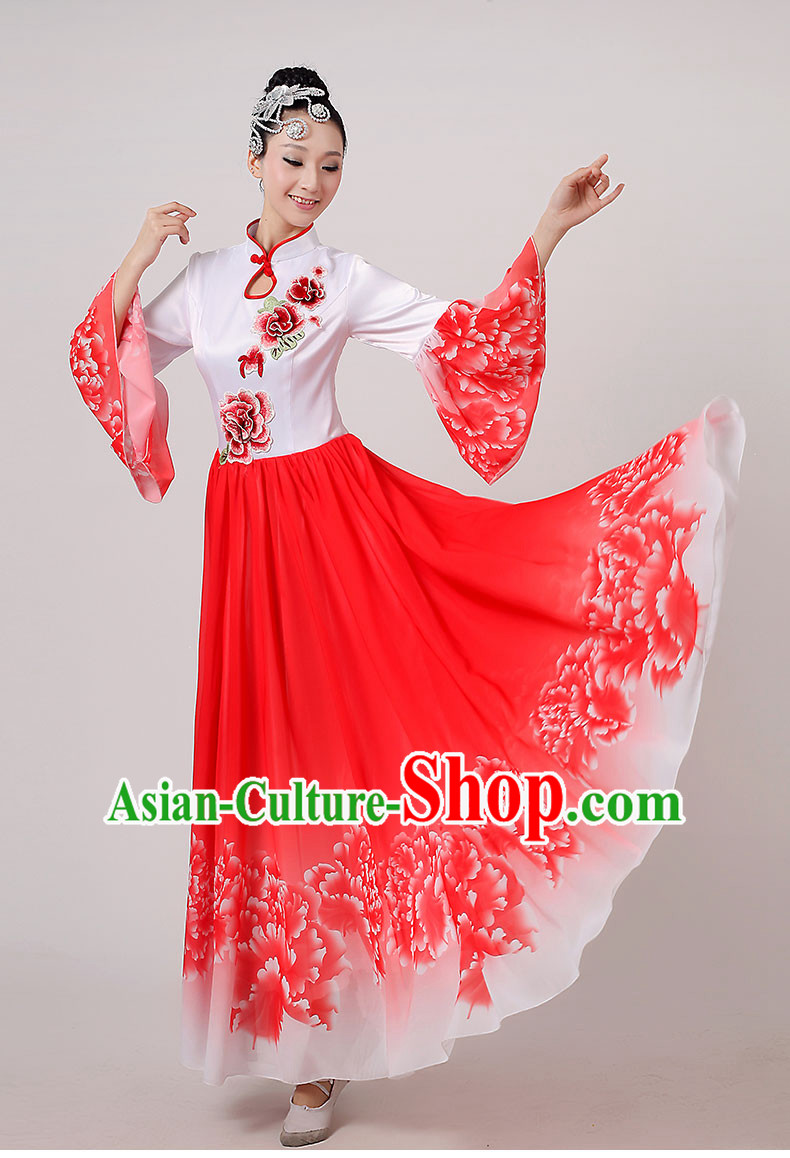 Traditional Chinese Dancewear Costumes Dancer Costumes Girls Dance Lyrical Dance Costume Ballroom Comtemporary Recital Dancewear Costume