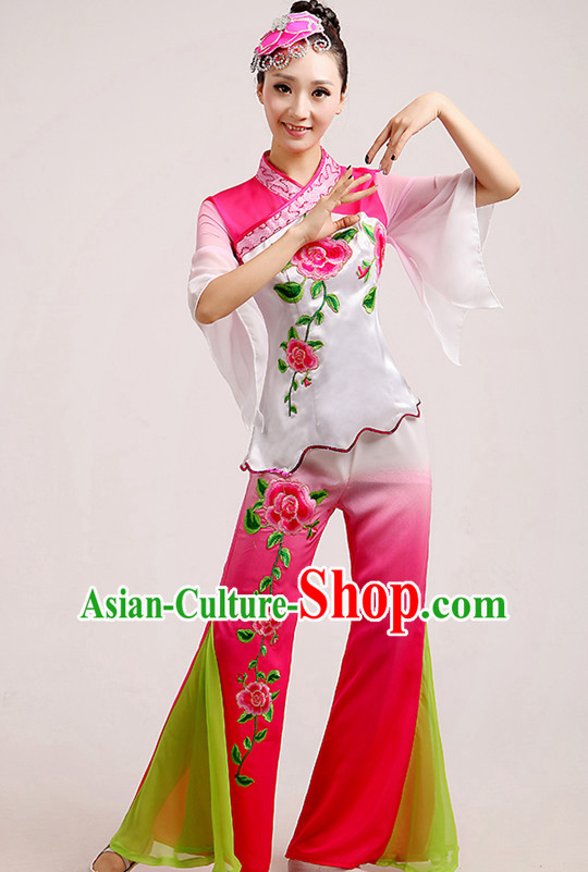 Traditional Chinese Dancewear Costumes Dancer Costumes Girls Dance Lyrical Dance Costume Ballroom Comtemporary Recital Dancewear Costume