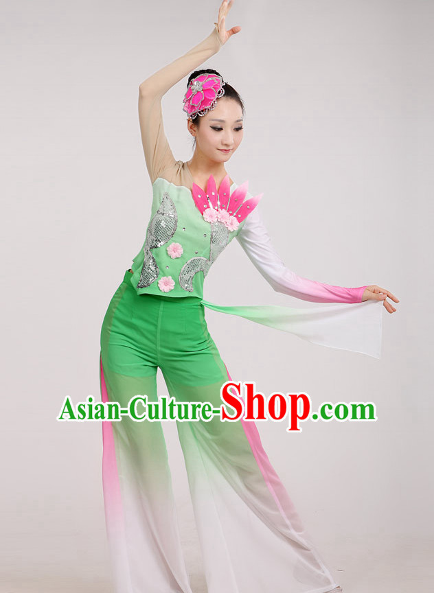 Traditional Chinese Dancewear Costumes Dancer Costumes Girls Dance Lyrical Dance Costume Ballroom Comtemporary Recital Dancewear Costume