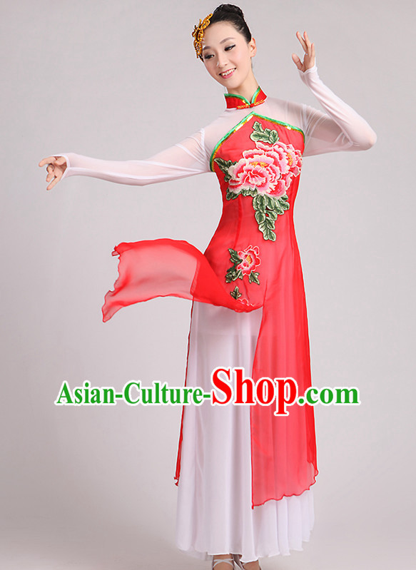 Traditional Chinese Dancewear Costumes Dancer Costumes Girls Dance Lyrical Dance Costume Ballroom Comtemporary Recital Dancewear Costume