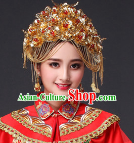 Traditional Chinese Bridal Hat Headdress for Women