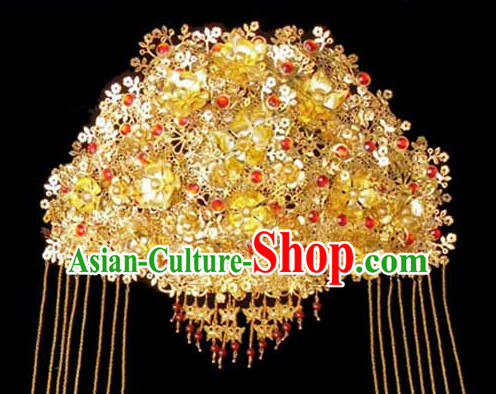 Traditional Chinese Bridal Hat Headdress for Women