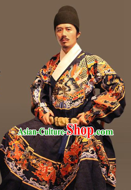 Ancient Chinese Clothing and Hair Jewelry Complete Set for Men