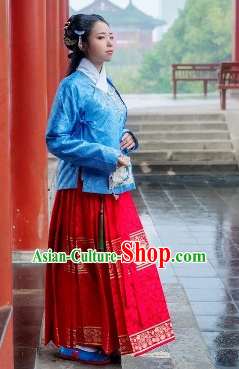 Ancient Chinese Wedding Bridal Clothing and Hat Complete Set for Women