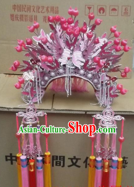 Chinese Headdress Opera Stage Performance Phoenix Crown Hat for Adults Kids Children Women Girls