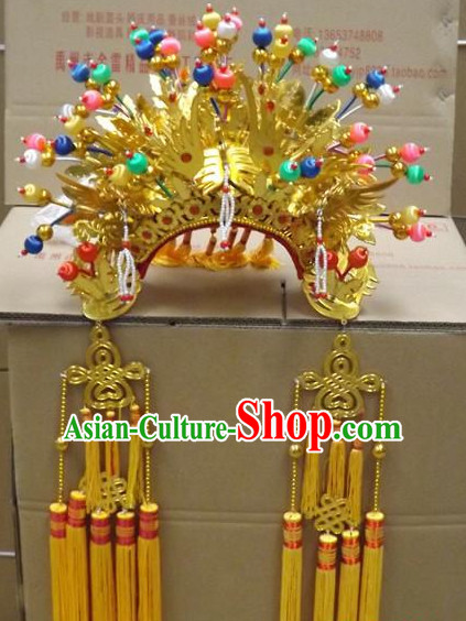 Chinese Headdress Opera Stage Performance Phoenix Crown Hat for Adults Kids Children Women Girls