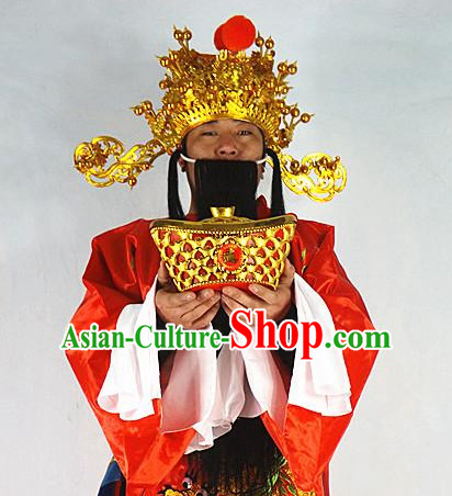 Chinese Headdress Cai Shen Ye Hat for Men