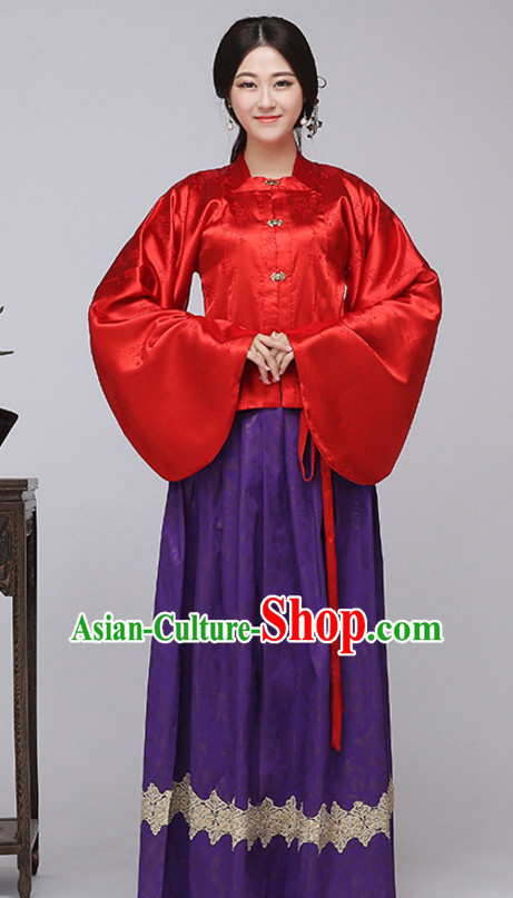 Asian Chinese Long Dresses Hanfu Costume Clothing Chinese Robe Chinese Kimono for Women