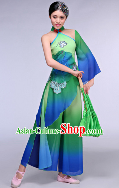 Asian Chinese Folk Dance Costumes Complete Set for Women