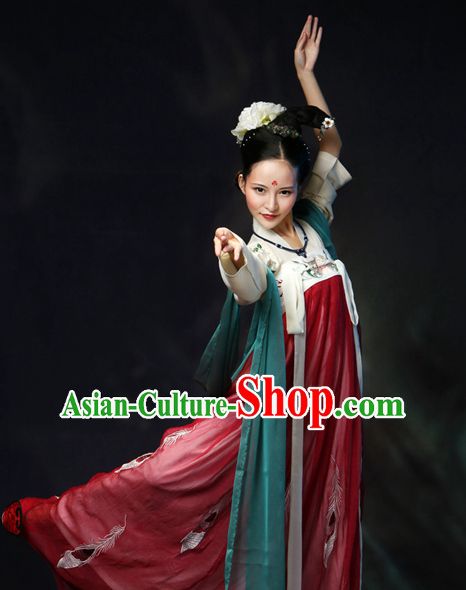 Asian Chinese Tang Dynasty Hanfu Dress Costume Clothing Oriental Dress Chinese Robes Kimono for Women Gilrls Adults Children