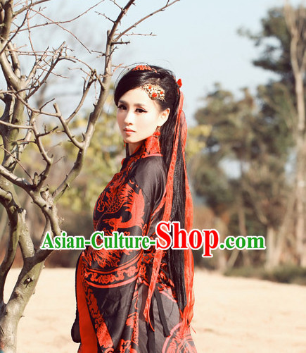 Asian Chinese Han Dynasty Hanfu Dress Costume Clothing Oriental Dress Chinese Robes Kimono for Women Gilrls Adults Children