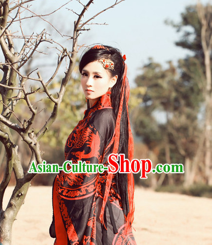 Asian Chinese Han Dynasty Hanfu Dress Costume Clothing Oriental Dress Chinese Robes Kimono for Women Gilrls Adults Children